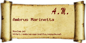 Ambrus Marinetta névjegykártya
